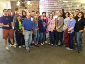 Here’s the whole crew of folks who stopped by to help with the community service project at Second Harvest.