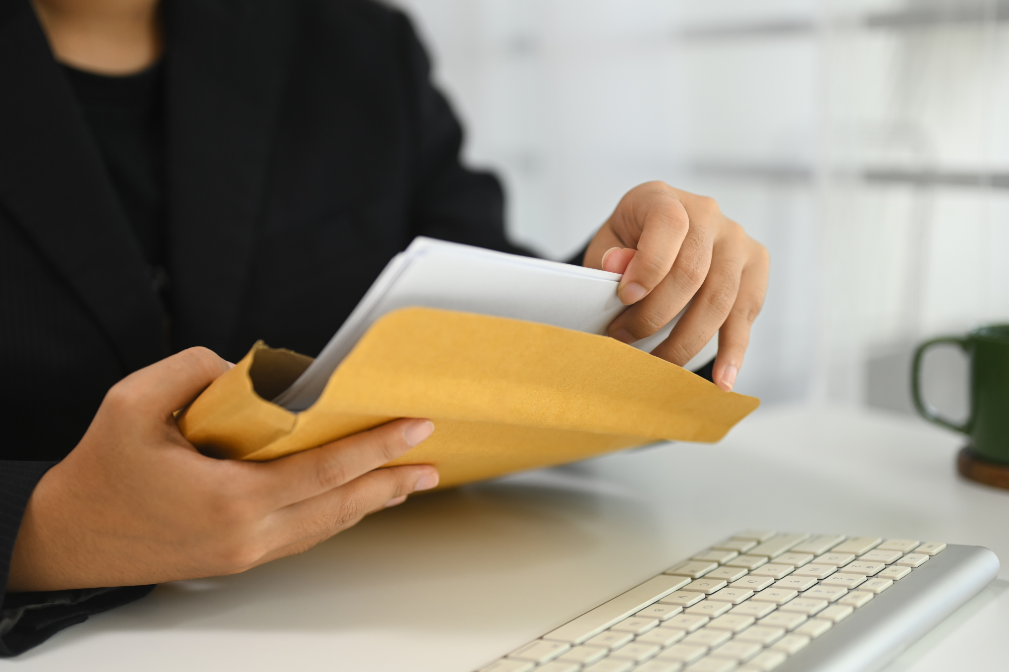 California process server preparing court documents for legal delivery.