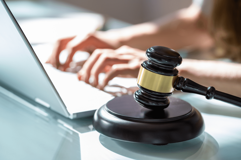 Digital due process is supported by a secure online portal where legal professionals submit and track court documents.